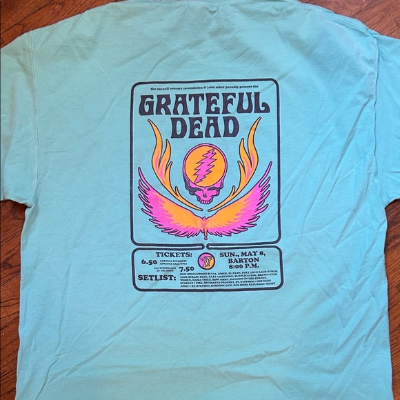 Grateful Dead Teal Concert Graphic Tee - Picture 1 of 4